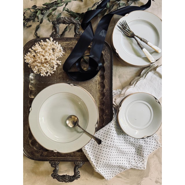 1990s 1990s Oscar De La Renta Black and Gold Seashell Bowls in Aegean Pattern - Set of 4 For Sale - Image 5 of 12