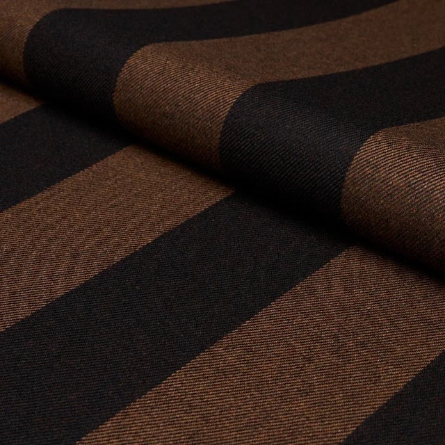 Schumacher Hemlock Stripe Fabric In Java For Sale