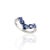 Flanked Diamonds & 1.46ct Blue Sapphire Chevron 'V' Ring Size 7 For Sale In New York - Image 6 of 14