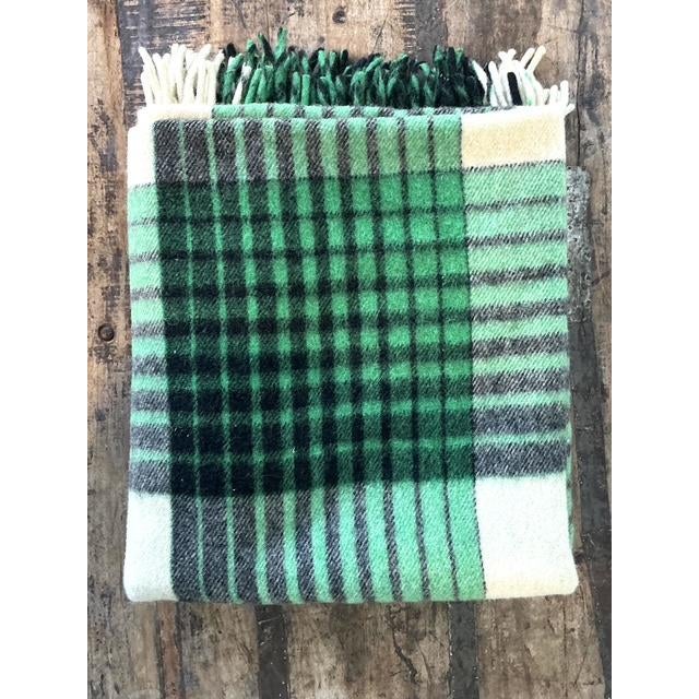 Vintage Wool Plaid Blanket For Sale In West Palm - Image 6 of 12