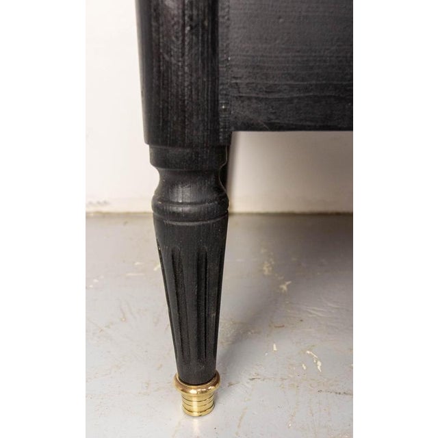 Black French Louis XVI Style Black Wood Chest of Drawers, 1980s For Sale - Image 8 of 12