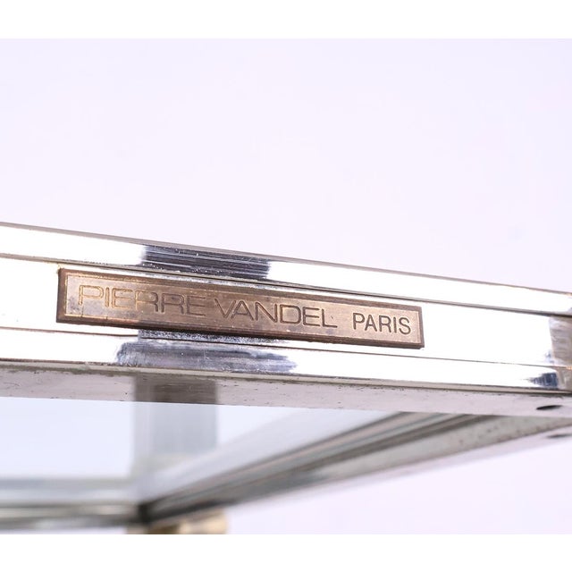 Vintage Glass and Metal Console Table by Pierre Vandel, 1970s For Sale - Image 10 of 12