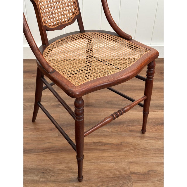Late 19th Century Antique Victorian French Cane Dining Chairs, Set of 4 For Sale - Image 5 of 18