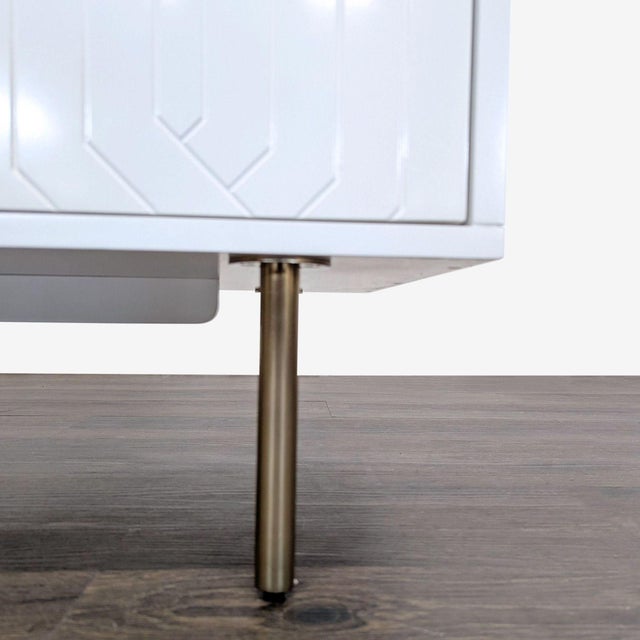 Pottery Barn Teen Jennings Modern White 6-Drawer Dresser With Brass Legs For Sale - Image 9 of 9