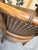Chocolate Mid-Century Faux Bamboo and Cane Barrel Back Chair With Leather Cushion For Sale - Image 8 of 11