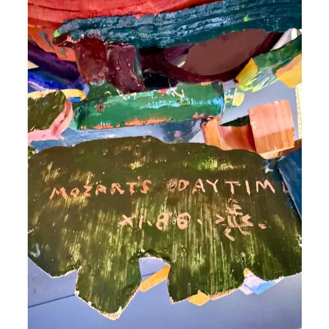 Chocolate Mimi Gross, Large 3D Sculpture with Hand Painting Construction Mimi Gross Wood Assemblage, 1986 For Sale - Image 8 of 17