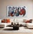 Impressive mid-century style abstract painting by California artist Kenneth Joaquin (American b. 1948). A acrylic on...