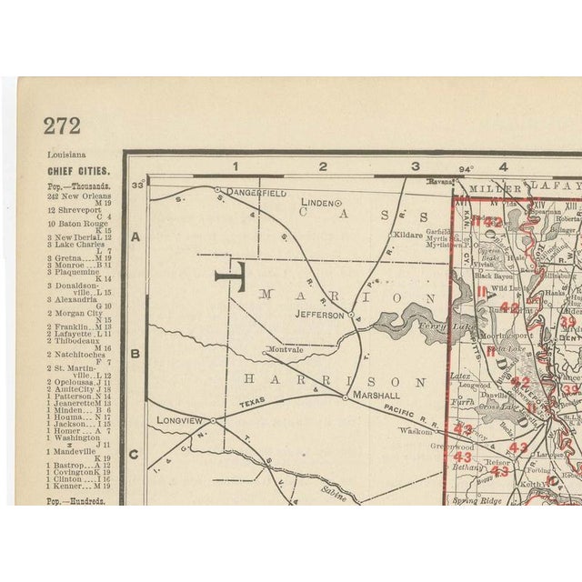 Antique Map of Louisiana The Pelican State by Ran McNally, 1899 For Sale - Image 6 of 12