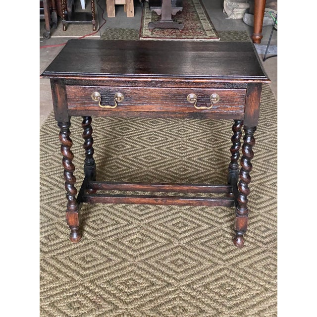 Wood Late 19th Century English Oak Side Table For Sale - Image 7 of 13