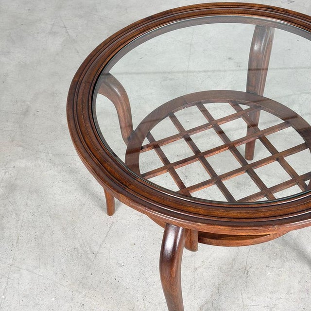 Brown Round Coffee Table by Paolo Buffa for Arrighi Serafino, 1950s For Sale - Image 8 of 16