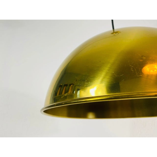 1970s Polished Brass Pendant Lamp by Florian Schulz, 1970s, Germany For Sale - Image 5 of 10
