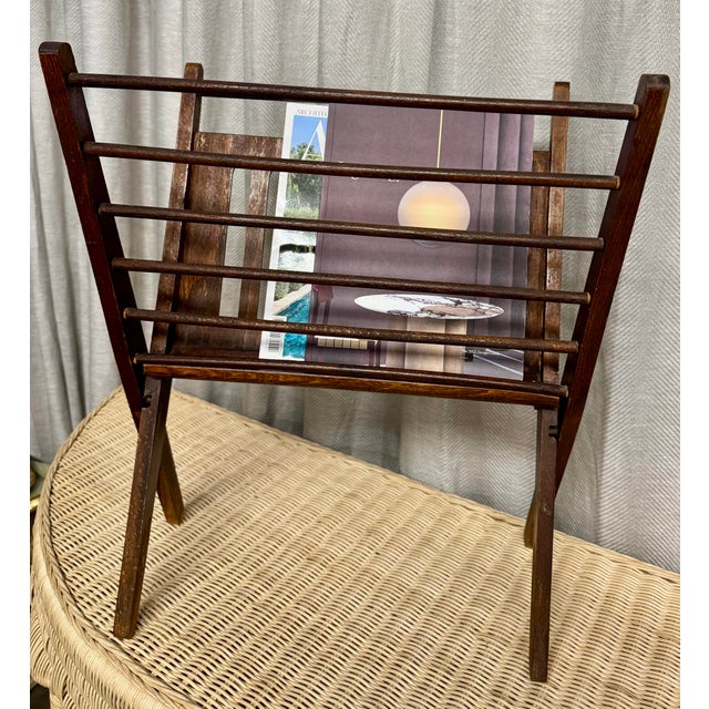 Midcentury Wood Folding Magazine Rack For Sale In Miami - Image 6 of 6