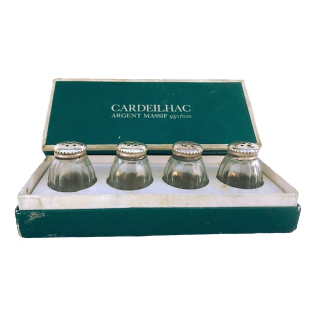 Vintage Crystal Salt and Pepper Cellars from Christofle, 1960s, Set of 4 For Sale