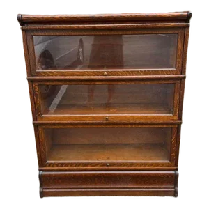 Early 20th Century Antique Tiger Oak 3 Stacking Bookcase