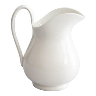 Antique Dutch White Ironstone Pitcher For Sale