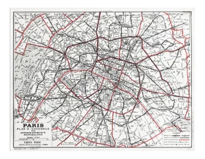 1959 Original Cartes Tarides Map of Paris, Paris City Plan