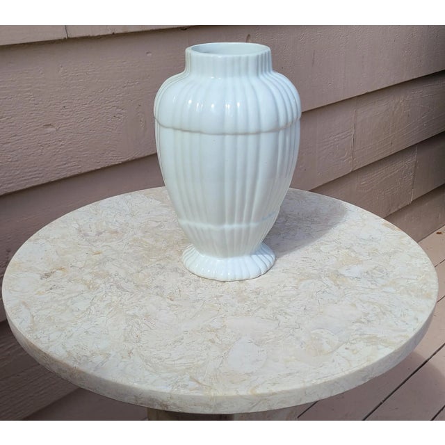 Ceramic Vintage White Ceramic Italian Vase For Sale - Image 7 of 12