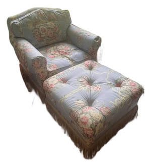 Ralph Lauren - Floral Chintz Armchair and Ottoman Set in Evelyn Fabric Style