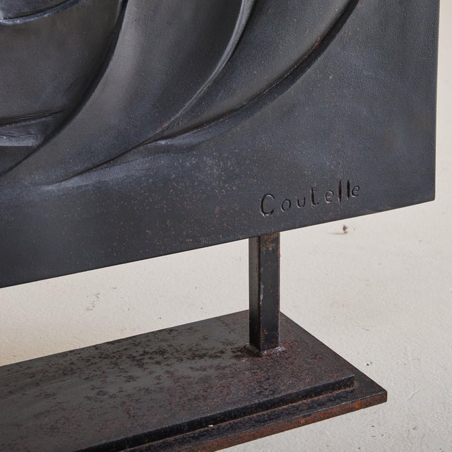 1980s French Cast Iron Sculpture with Bird Motifs by René Coutelle For Sale In Chicago - Image 6 of 18