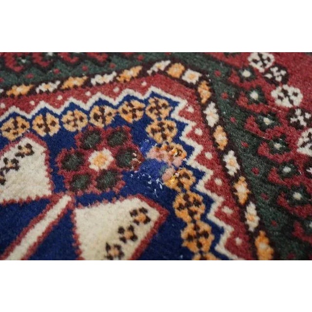 Red Vintage Qashqai Rug 5' x 6'11'' For Sale - Image 8 of 11