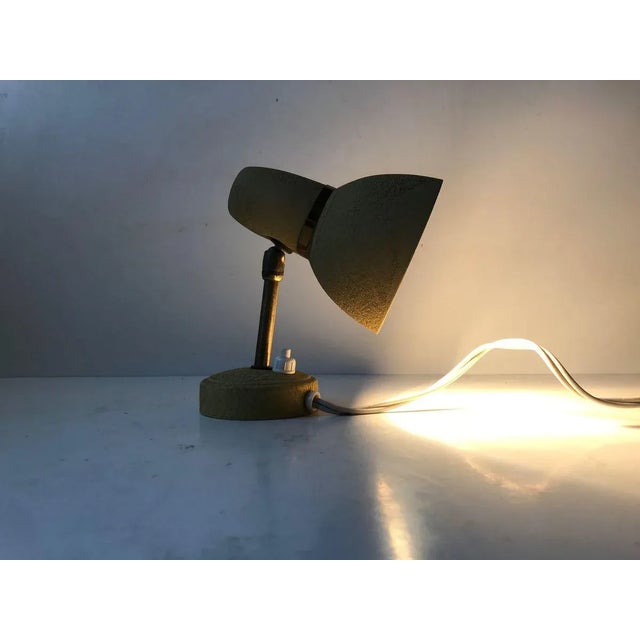 Metal Scandinavian Pastel Yellow Wall Lamp in Brass & Aluminium, 1950s For Sale - Image 7 of 12