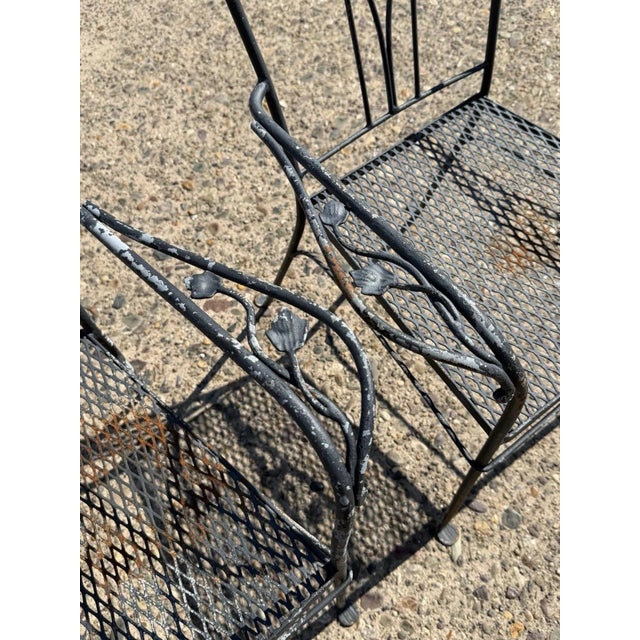 Metal Mid 20th Century Salterini Style Wrought Iron Garden Patio Dining Set by Florentine Craft Studio For Sale - Image 7 of 18