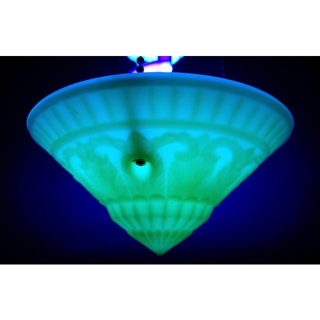 Art Deco Lights in Uranium Glass, 1925, Set of 2 For Sale - Image 14 of 18