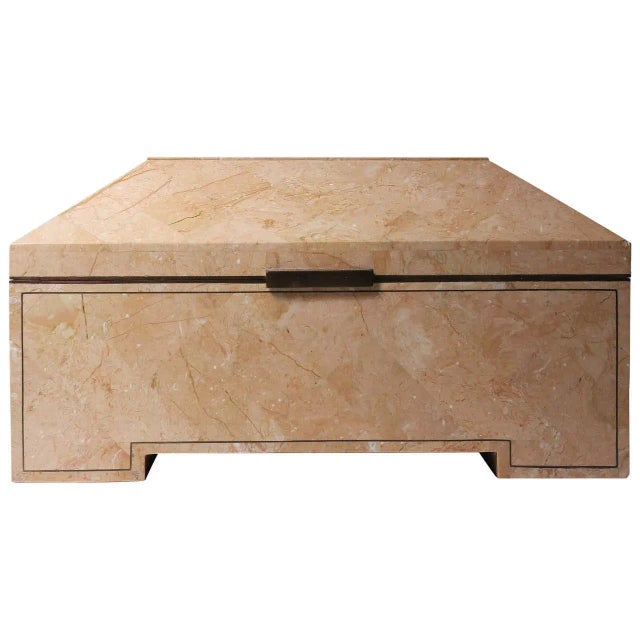 Vintage Maitland Smith Coral or Pink Jewelry Box in Style of Karl Springer For Sale - Image 11 of 11