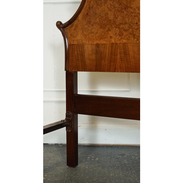 Art Deco English Burr Walnut Vono Bedstead Frame with Queen Anne Legs, 1930s For Sale - Image 6 of 18