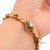 Metal Vintage 14k 585 Solid Yellow Gold Natural Opal Bangale Bracelet For Sale - Image 7 of 12