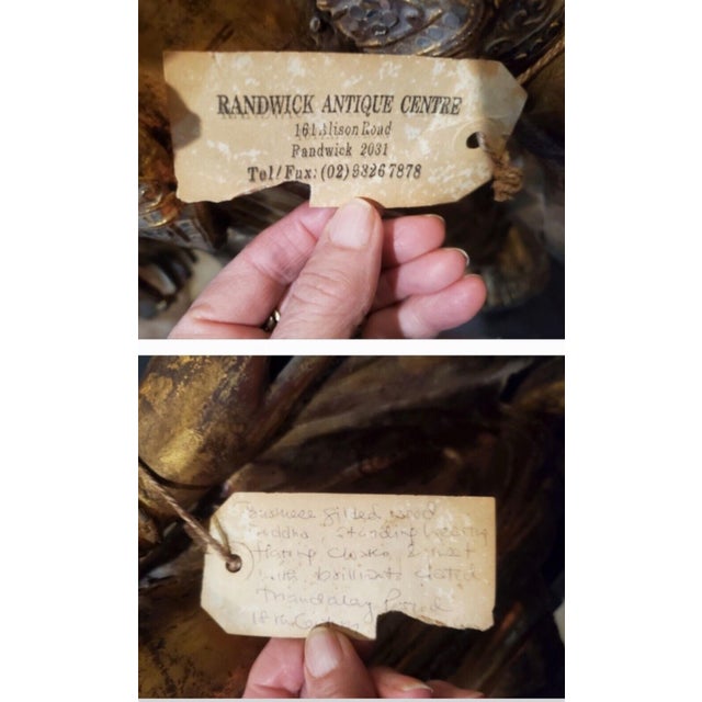 Pair of 18th Century Tall Burmese Mandalay Standing Buddhas – Polychrome Gilded For Sale - Image 12 of 12