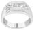 Men's .925 Sterling Silver 1/3 Cttw Diamond Channel Set 3 Stone Ring Band (I-J Color, I3 Clarity) - Ring Size 9 For Sale