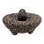 Vintage Mexican Basalt Molcajete Mortar and Pestle – Hand-Carved Volcanic Lava Stone Grinder, Three-Leg Bowl, Rustic Kitchen Decor For Sale