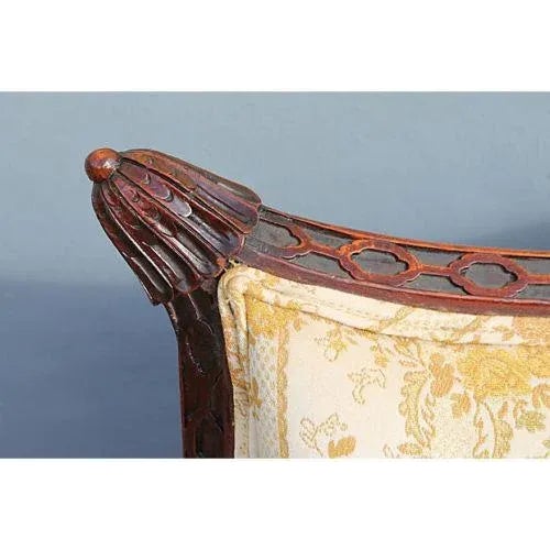 Traditional Carved Asian Chinoiserie Sofa For Sale - Image 11 of 11