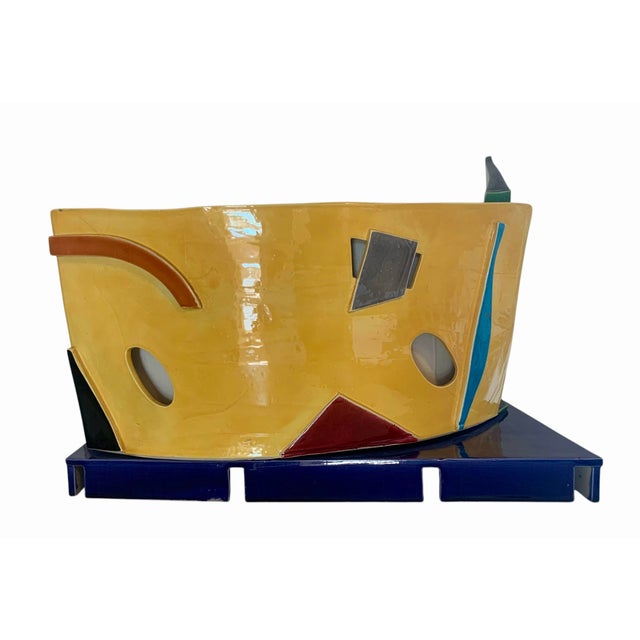 Judith Solomon Ceramic Vessel on Base For Sale - Image 4 of 10