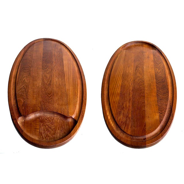 1980s 1970s Dansk Teak Wood Charcuterie Board For Sale - Image 5 of 14