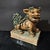 Amber Vintage Shiwan Kiln Amber Glazed Foo Dogs on Pedestals - A Pair For Sale - Image 8 of 9
