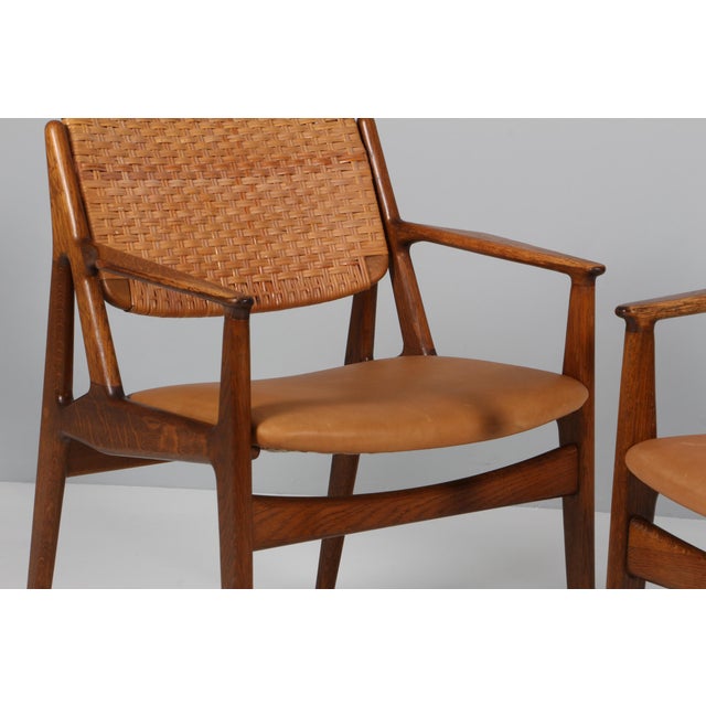 Armchairs in Oak and Cane from Arne Vodder, 1970s, Set of 2 For Sale - Image 6 of 8