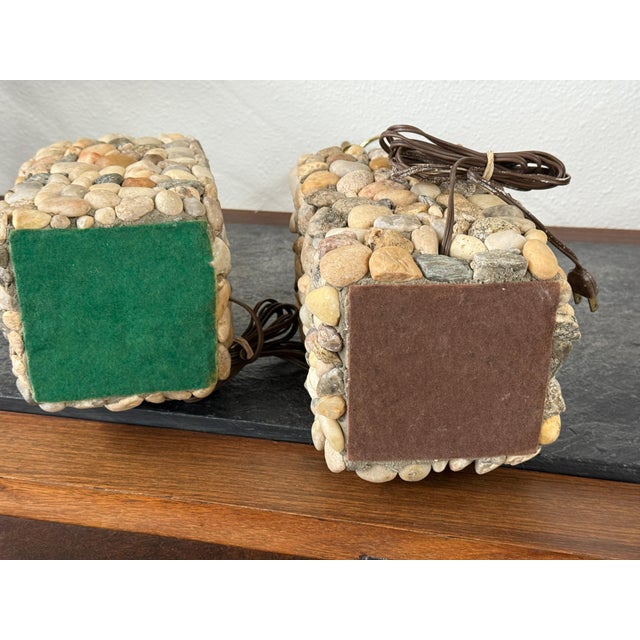 1990s Lovely River Rock Lamps - a Pair For Sale - Image 9 of 18