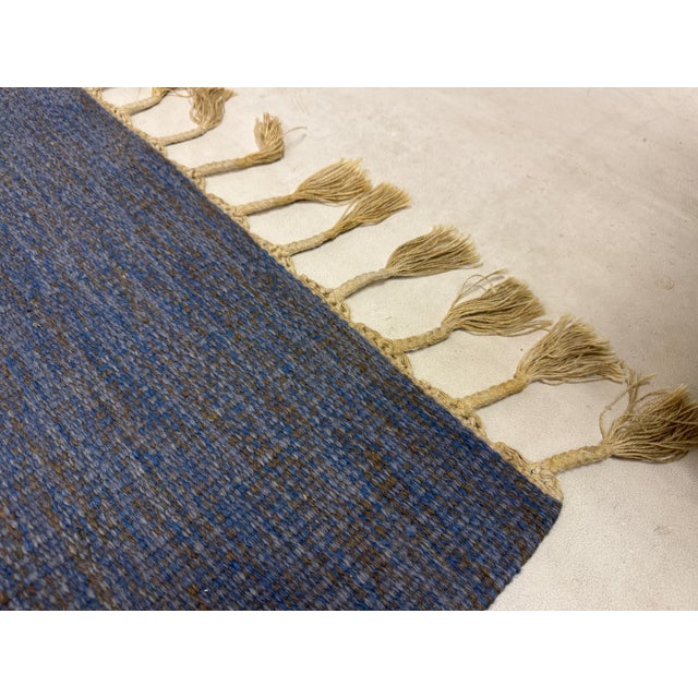 1960s Handwoven Wool Flatweave Röllakan Rug by Erik Lundberg, Sweden, 1960s For Sale - Image 5 of 9