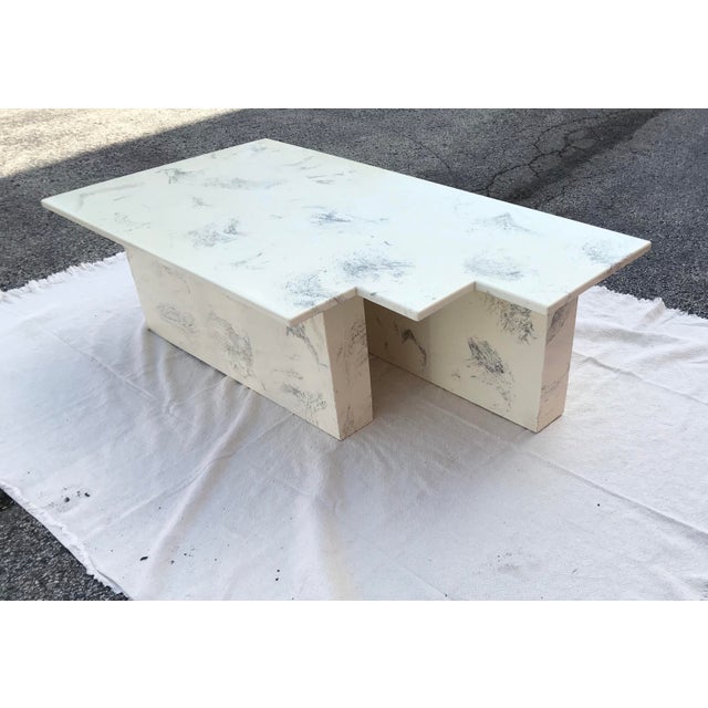 Vintage Postmodern Geometric Shaped Marble Coffee Table For Sale - Image 13 of 13