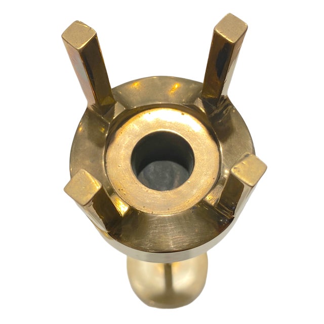 Mid-Century Modern Pair of Pierre Forssell for Skultuna Brass Candlestick Holders – Swedish Mid-Century Modern Design For Sale - Image 3 of 5