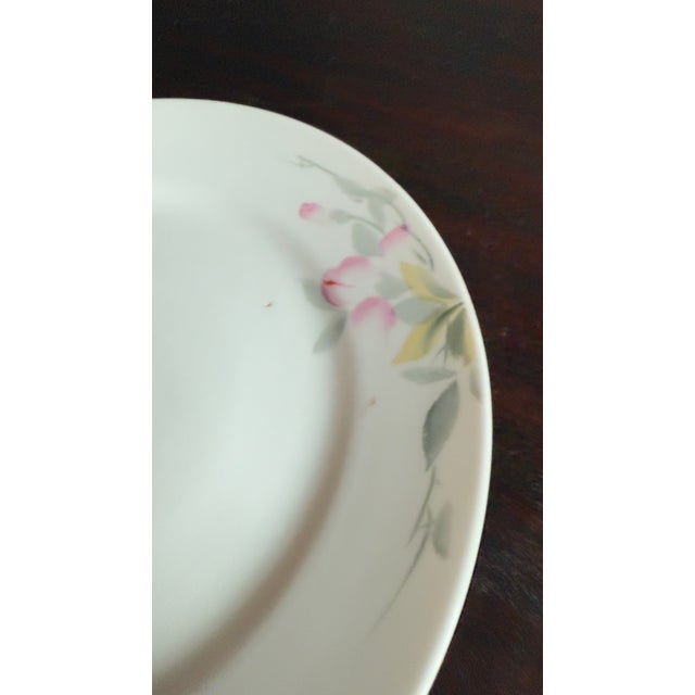 Set of five Nippon Azalea porcelain plates, hand-painted with pink azalea flowers and green leaves on a white ground with...