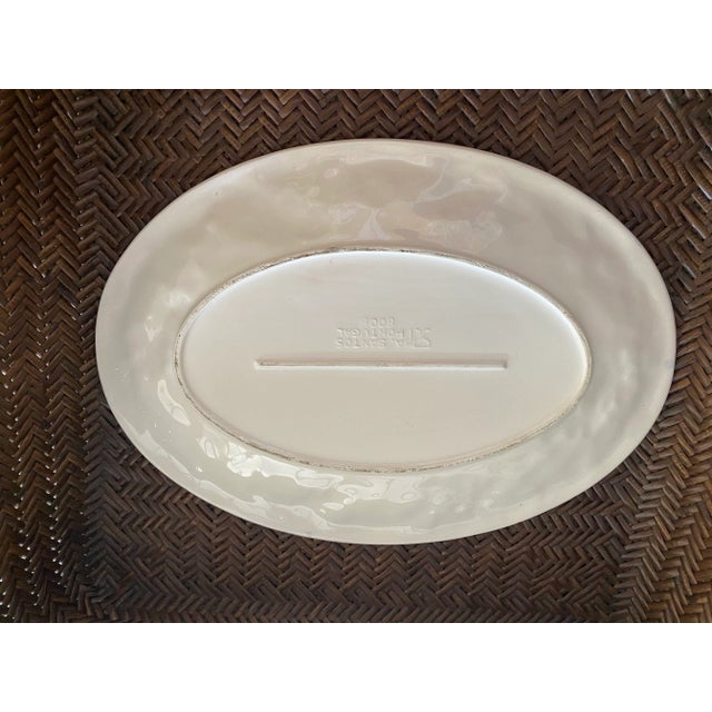 Hollywood Regency 1980s Blue & White Grapes Majolica Serving Platter, Made in Portugal For Sale - Image 4 of 7