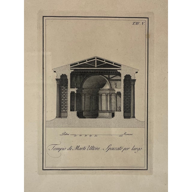 Neoclassical 1796 Giovanni Battista Cipriani Set of Temple of Mars the Avenger Architectural Etchings - Set of 3 For Sale - Image 3 of 11