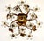 Metal Italian Gold Leaf-Plated Metal and Crystal 2-Light Ceiling Light, 1960s For Sale - Image 7 of 7