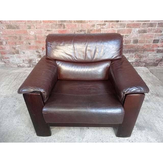 Vintage Dutch Leather Armchair from Leolux For Sale - Image 3 of 3