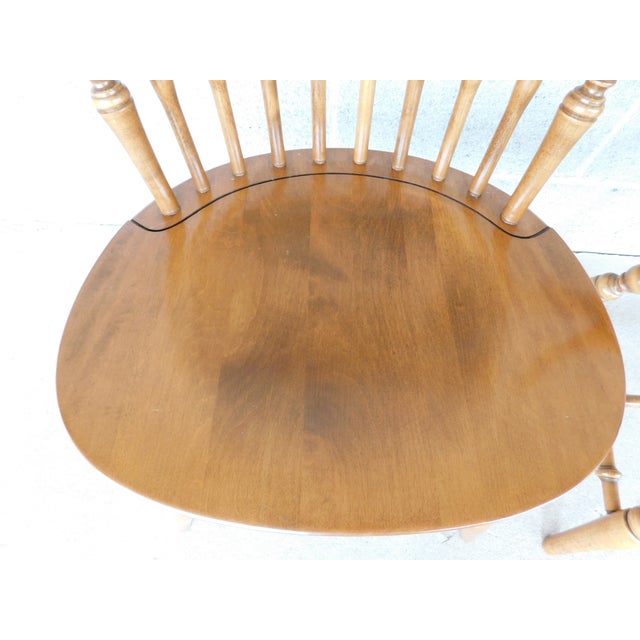 Traditional Ethan Allen Heirloom Nutmeg Fan Back Windsor Side Chair - A Pair 10-6102 For Sale - Image 3 of 11