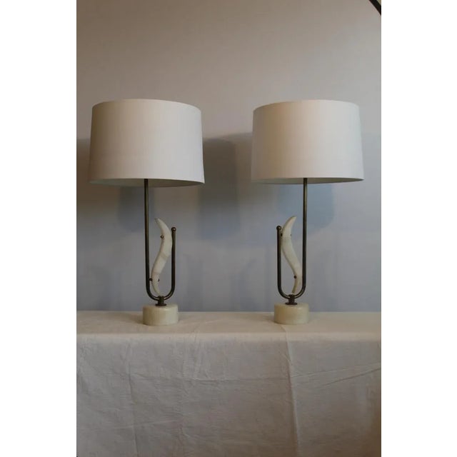 Metal Transitional Sculptural Table Lamps - a Pair For Sale - Image 7 of 13