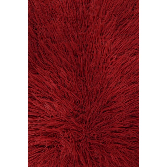 Vintage Turkish Tulu Rug, Warm Red Wool With Soft Pile - Rug & Kilim For Sale In New York - Image 6 of 7